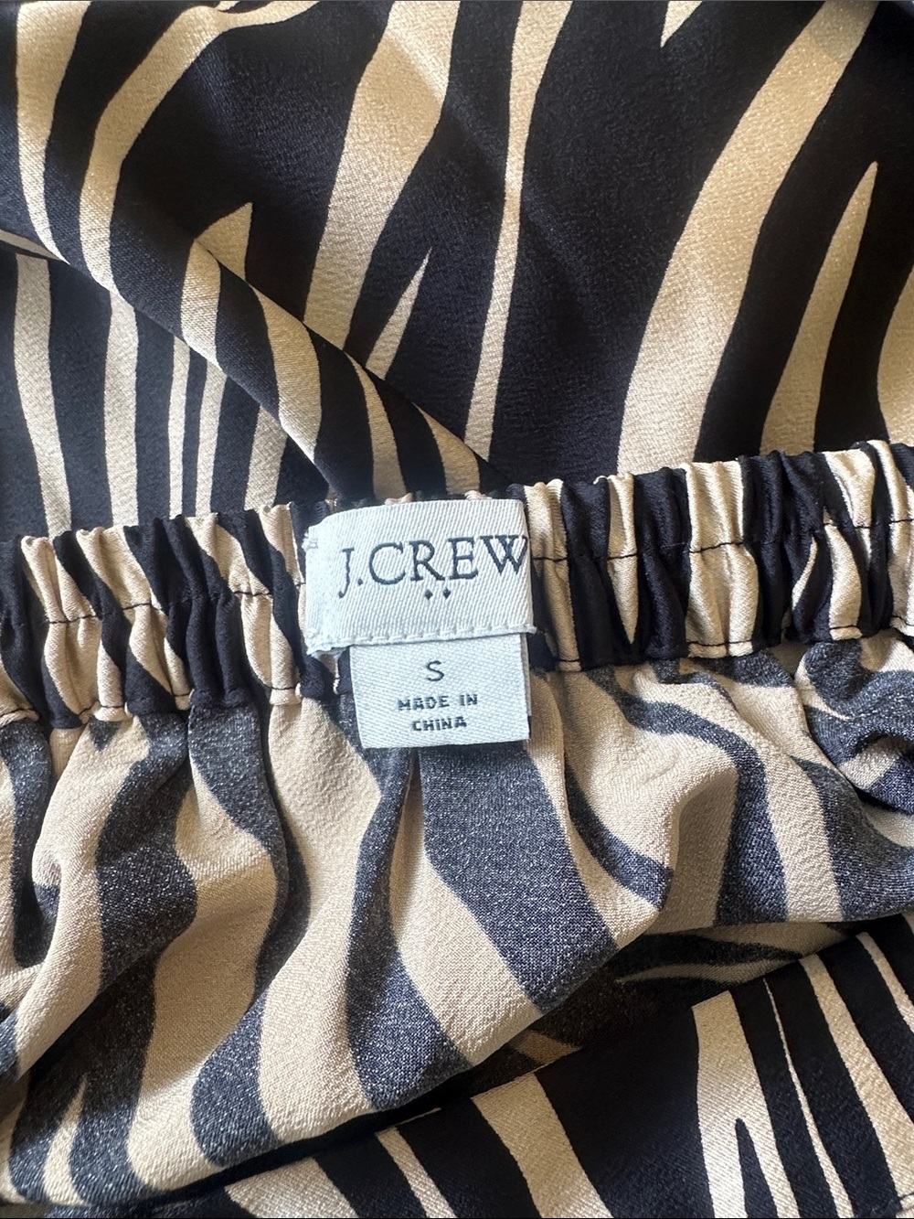 J. Crew Black and Cream Zebra-Print A-Line Skirt - Picture 6 of 7